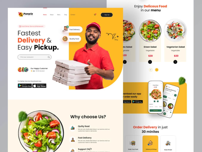 Gig Preview - Create a mern stack restaurant or food delivery website for you