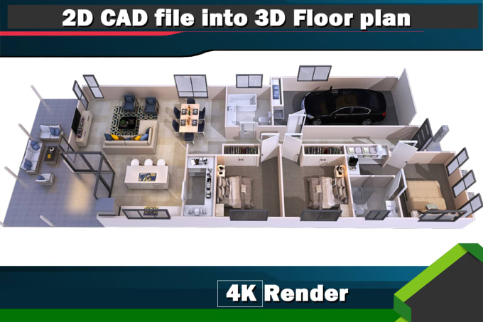 Gig Preview - Do quality interior 3d floor plan for architectural project