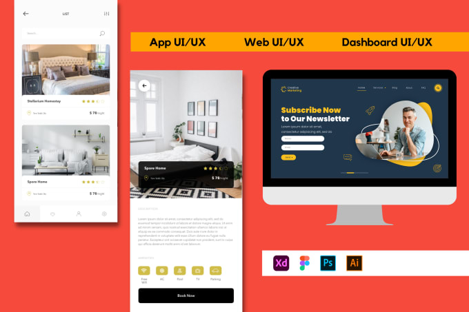 Gig Preview - Design web ui ux , app ui ux and landing page UI design