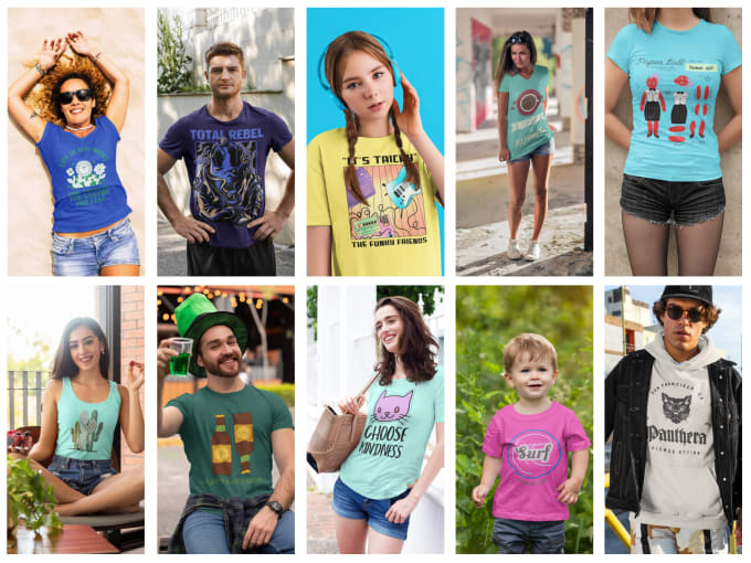 Gig Preview - Create 200 tshirt mockups with 15 videos for design or logo