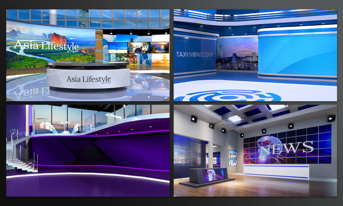 Gig Preview - Design personalized news studio background