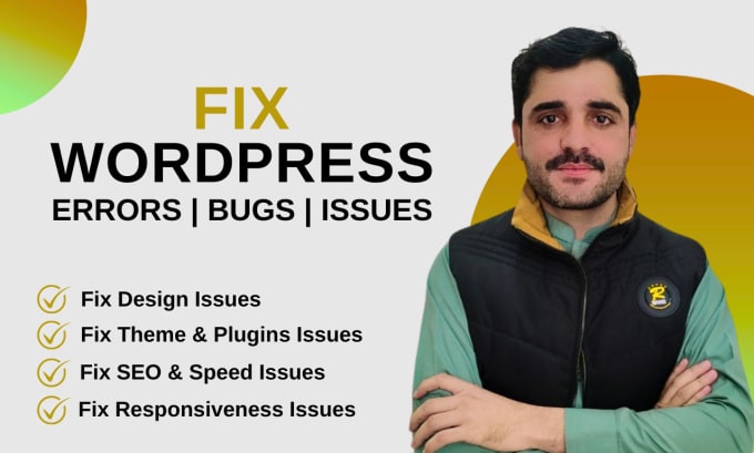 Gig Preview - Fix wordpress website issues, errors or problems and document the steps