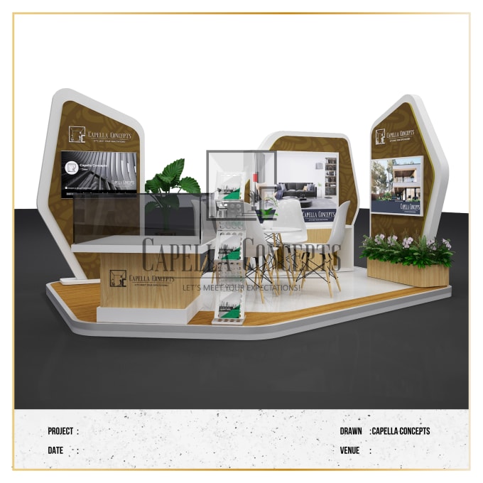 Gig Preview - Design and render 3d trade booth design and exhibition booth