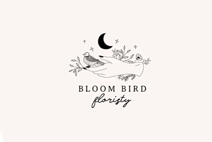 Gig Preview - Create botanical, moon, bird hand draw logo