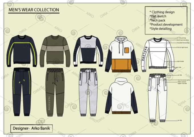 Gig Preview - Create fashion flat sketch, tech pack, and clothing design