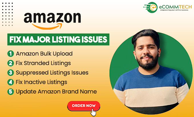 Gig Preview - Fix amazon listing errors, suppressed listing and variation listing errors