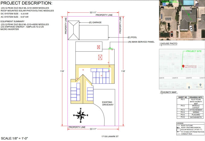 Gig Preview - Design solar pv  permit , using cad