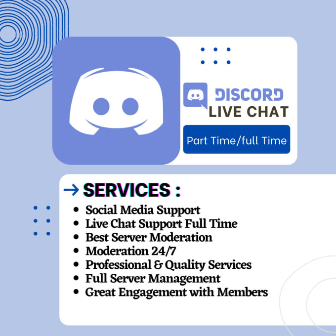 Gig Preview - Do discord live chat and moderation