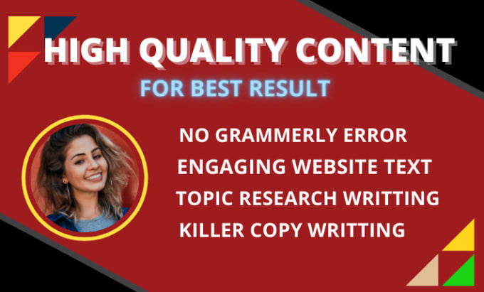 Gig Preview - Write high quality copywriting blogs SEO articles and impressive website content