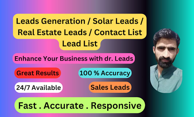 Gig Preview - Do contact list, solar leads, lead list, lead generation, real estate leads