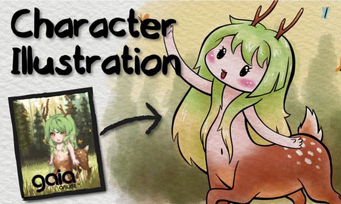 Gig Preview - Create a cute drawing of your character