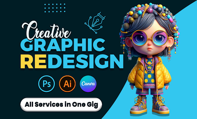 Gig Preview - Do graphic design, photoshop image editing and redesign logo flyer