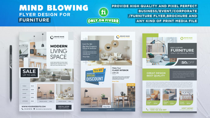 Gig Preview - Design professional furniture flyer, leaflet, trifold brochure