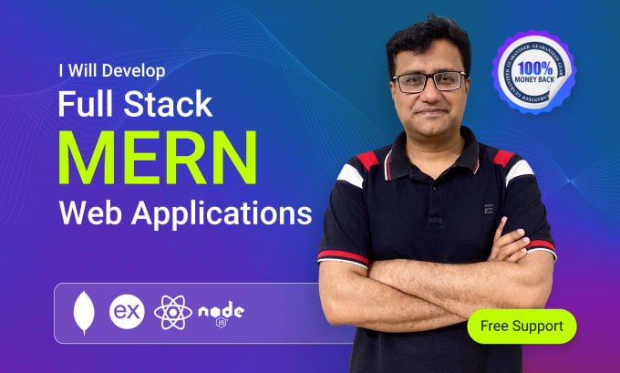 Gig Preview - Develop full stack mern web applications and provide free supports