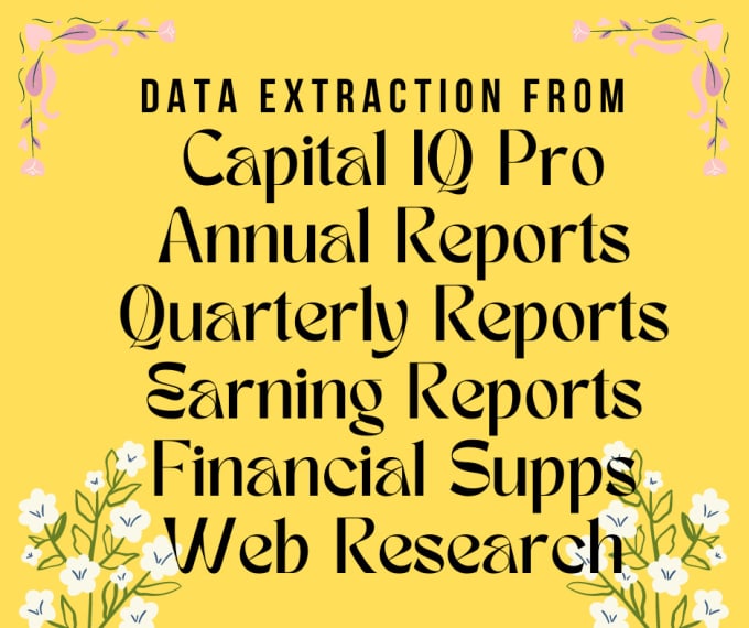 Gig Preview - Extract financials from annual reports of public companies and private companies