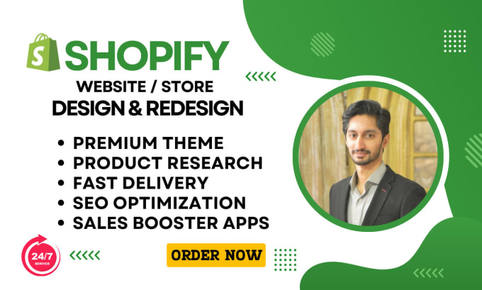 Gig Preview - Develop and design shopify website or dropshipping store