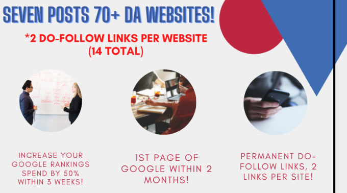 Gig Preview - Publish 7 SEO guest posts on high traffic DR da dofollow backlinks