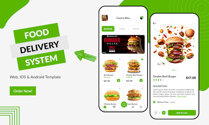 Gig Preview - Make food delivery mobile app ui for you