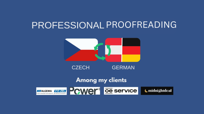 Gig Preview - Proofread and edit your czech or german text