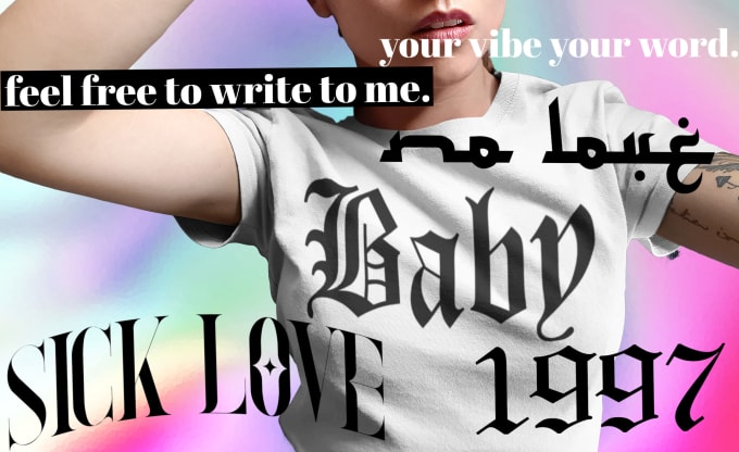 Gig Preview - Design your individual tattoo word font for you trash hipster modern lettering