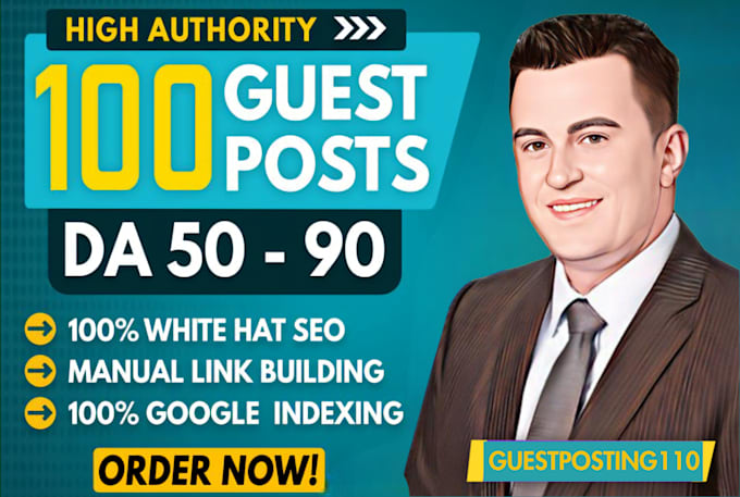 Gig Preview - Write high da guest post backlinks with SEO quality guest posting service