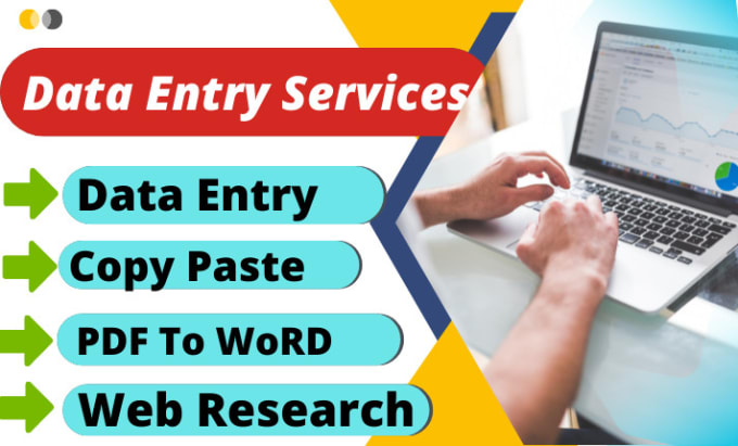 Gig Preview - Be data entry,web research, copy past and PDF to excel