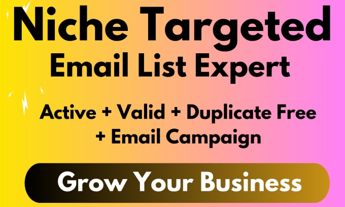 Bestseller - collect niche targeted active and valid bulk email list for email marketing