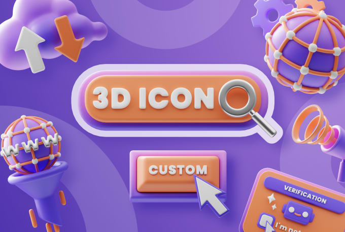 Gig Preview - Create custom 3d icon for interface platform