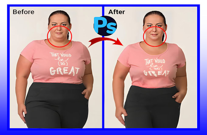 Gig Preview - Make you slim, remove double chin, retouch face and add muscle with 5 hours