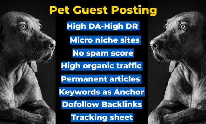 Gig Preview - Do pet guest posts and pet backlinks on pet guest blogs