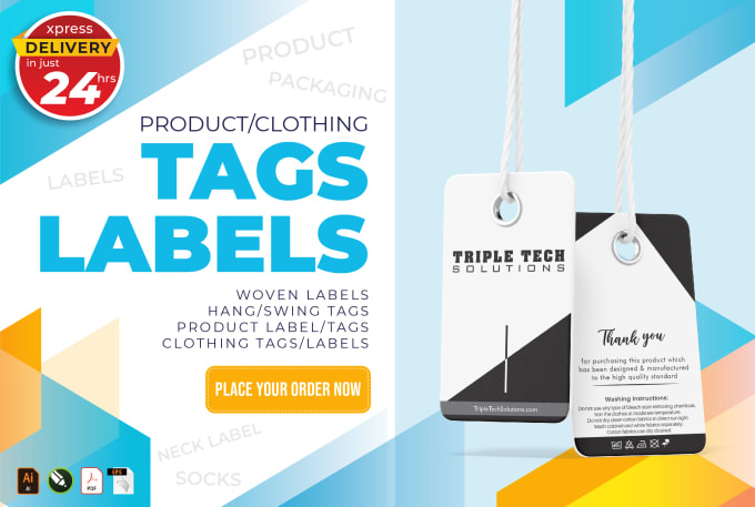 Gig Preview - Design custom clothing hang tags, labels and swing tags