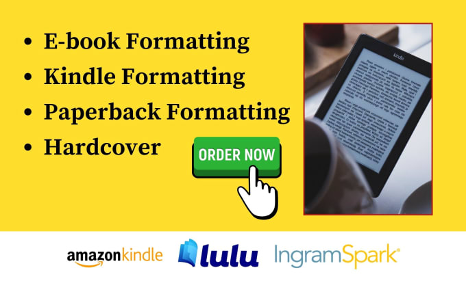 Gig Preview - Do book formatting for kindle ebook, epub, mobi and PDF