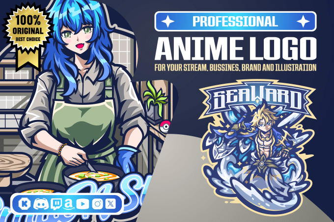 Gig Preview - Turn your photo into anime logo for business or twitch