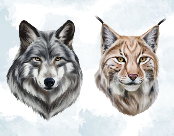 Bestseller - draw digital watercolor animal illustration in classic style