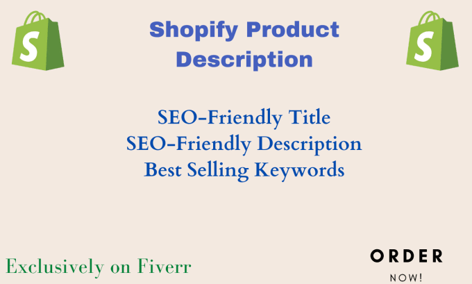 Gig Preview - Write SEO shopify product descriptions and titles