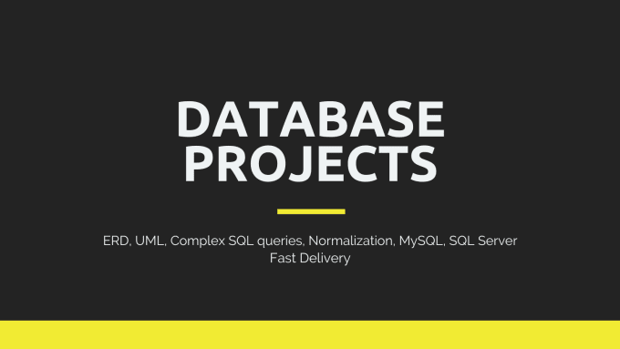 Gig Preview - Do sql queries, database assignment, database design, erd, use case