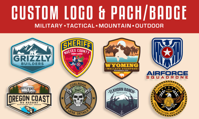 Gig Preview - Do vintage military tactical and mountain or outdoor logo badge patch design