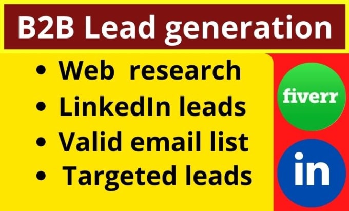 Gig Preview - Provide best b2b lead generation, web, and linkedin research