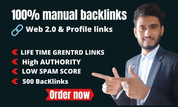 Gig Preview - Do 500 high da SEO profile backlinks and link building manually