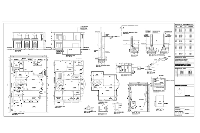 Gig Preview - Redraw architectural floor plan, elevation, and section