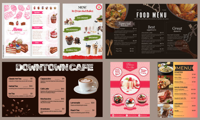 Gig Preview - Do restaurant menu design, dessert flyer design, food menu