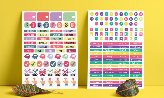 Gig Preview - Modern custom planner sticker and journal sticker design