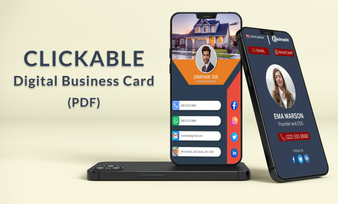 Gig Preview - Design clickable digital business card or non web vcard