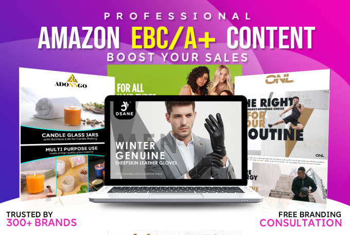 Gig Preview - Design attractive amazon enhanced brand content ebc a plus pages