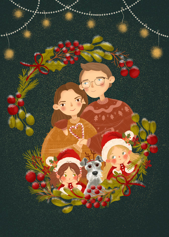 Gig Preview - Draw christmas pet or family portrait