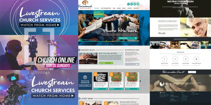 Gig Preview - Do modern church website,ministry website with livestreaming