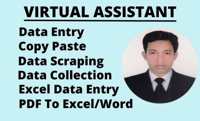 Gig Preview - Be your virtual assistant for data entry, copy paste, typing, excel data entry