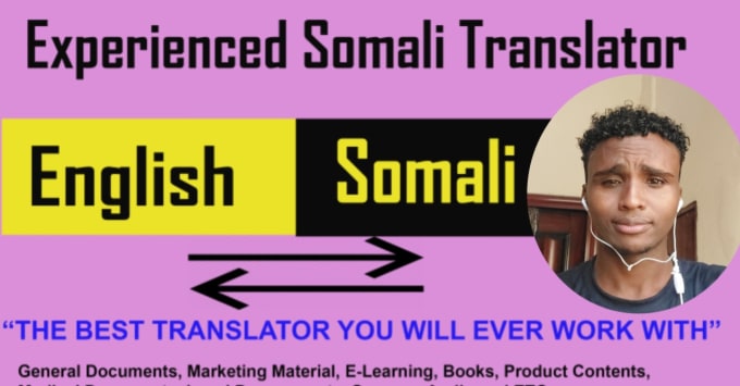 Gig Preview - Professionally translate from english to somali