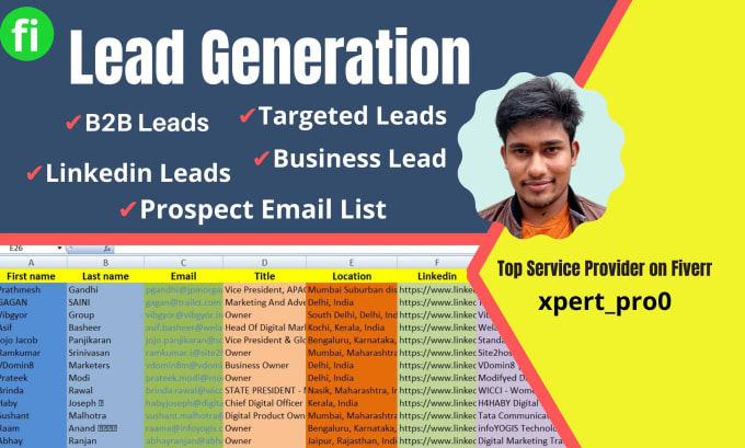 Gig Preview - B2b lead generation, linkedin leads, targeted customer list