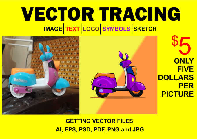 Gig Preview - Do vector tracing or redraw any image